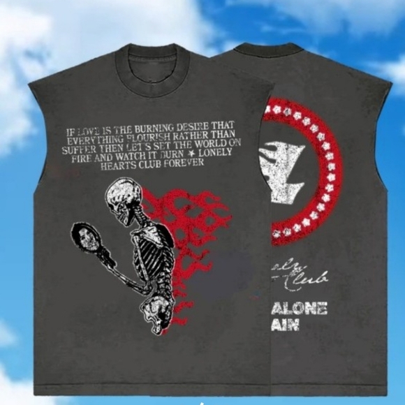 lonely hearts club Other - Edgy Graphic Men's Tee in Black and Red